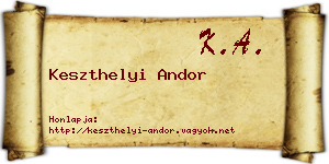 Keszthelyi Andor névjegykártya